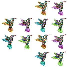 GANAZONO 12pcs Iron Hummingbird Wall Art Decor for Living Room Garden and Easy to Install Hummingbird Shaped Wall Hanging for Aesthetic Home Decoration