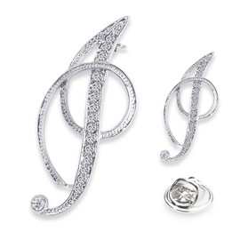 SINNKY - Broche de aleación de plata para mujer, diseño de letra inglesa