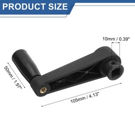 sourcing map 10x105mm (Dia x L) Revolving Handwheel Machine Handle, Universal Lathe Crank Grip Replacement for Industry Lathe Milling Grinding Machine, Black (Square Hole)