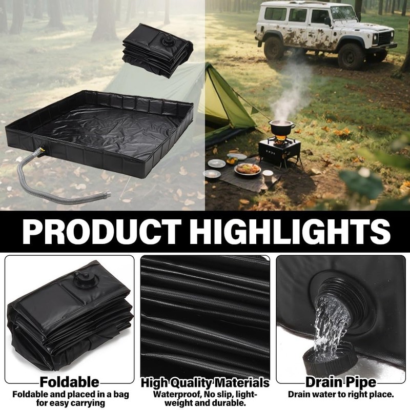 Blueshyhall Foldable Shower Base 41'' x 41'' x 5" with