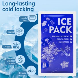 Small Dry Ice Packs for Shipping,16 pcs Ice Packs for Lunch Boxes & Coolers,4.3x7.3in Long-Lasting Water Absorption Cold Packs,Food & Drinks Cooler Packs for Insulated Bags, Picnic, Camping (16pcs)