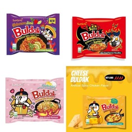 Samyang Buldak spicy chicken Ramen Noodles  4 flavors for choose  140 g each pack - Specification: 5 packs jjajiang