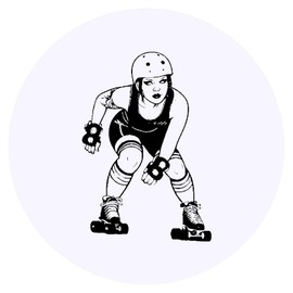 24 x 40mm 'Roller-Derby-Skater' Aufklebern / Stickers (SK00063313)
