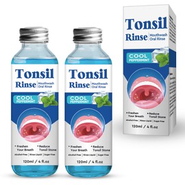 Tonsil Stone Remover, Tonsil Stone Care Mouthwash to Help Freshen Breath & Soothe Tonsils, Alcohol-Free Formula Oral Rinse for Tonsil Stone Support, 8 Fl Oz