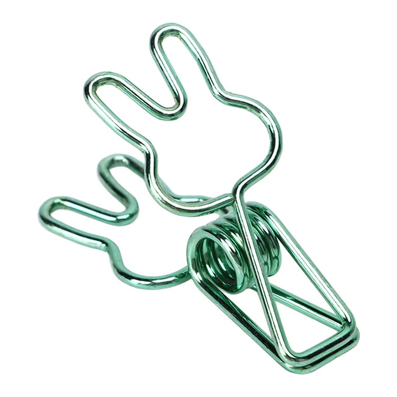 100 Pcs Cute Binder Clips Multipurpose Cartoon Rabbit Shape Blue
