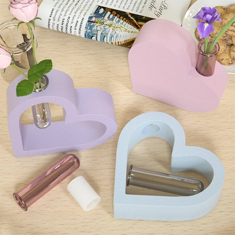 Xidmold 2Pcs Heart Vase Resin Molds, Plant Propagation Station Resin