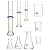 QWORK Lab Glassware Set, Beaker Flask Cylinder Set, 9 Pieces