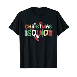 Christmas Squad Funny Xmas PJs Family Matching Pyjamas T-Shirt, black
