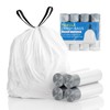 120 Count 1.6 Gallon Drawstring Trash Bags, White Unscented Small