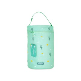 Miniland - Insulated bag for thermos flasks and bottles, thermal cover for baby bottles and drinks, transport bag with zip and extra insulation (Thermibag Double Ocean)