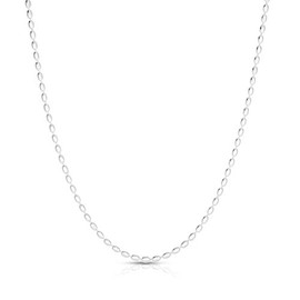 925 Sterling Silver Italian Oval Bead Necklace, 3MM, 4MM Ball Chain, Rice Bead Chain, 16-36 Inches (36, 2.3MM)