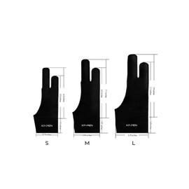 XPPen Artist Drawing Glove 2-Fingers Digital Art Glove for Graphics Drawing Tablet Drawing Glove Right Hand and Left Hand (Size L) Black