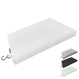 Gooo&Ma Non-Slip Waterproof Shower Seat Cushion Bathtub Pillow Shower Chair Bench Bathtub Cushion - with 3D Mesh & Hook - Bath Pillow，for Elderly，Pregnancy - Washable and Quick Drying(White)