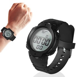 JBLJDWD Stopwatch Wrist, Referee Watch, Stop Watches Suitable Men Women Running Outdoors Swimming with Alarm/Timer Led Backlight for Running Training (Black)