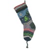 Handknit Wool Christmas Stockings (Blue Trees)