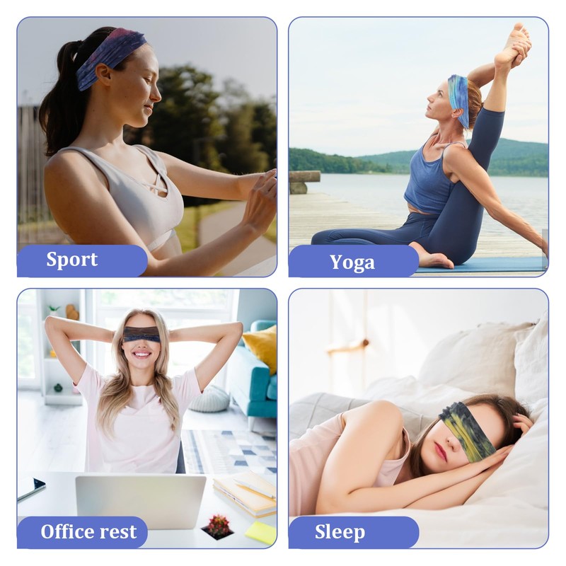 GEEHUA 4Pcs Wide Headbands, Elastic Knotted Headbands Tie Dye Twisted