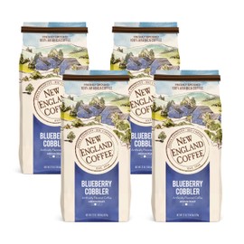 New England Coffee Blueberry Cobbler Medium Roast Ground Coffee, 22oz Bag (Pack of 4)
