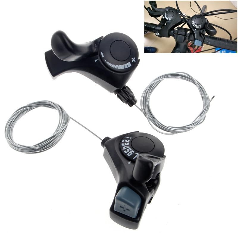2pcs Bicycle Derailleur, 7 Speed Bicycle Thumb Shifter, Cycling Accessories,