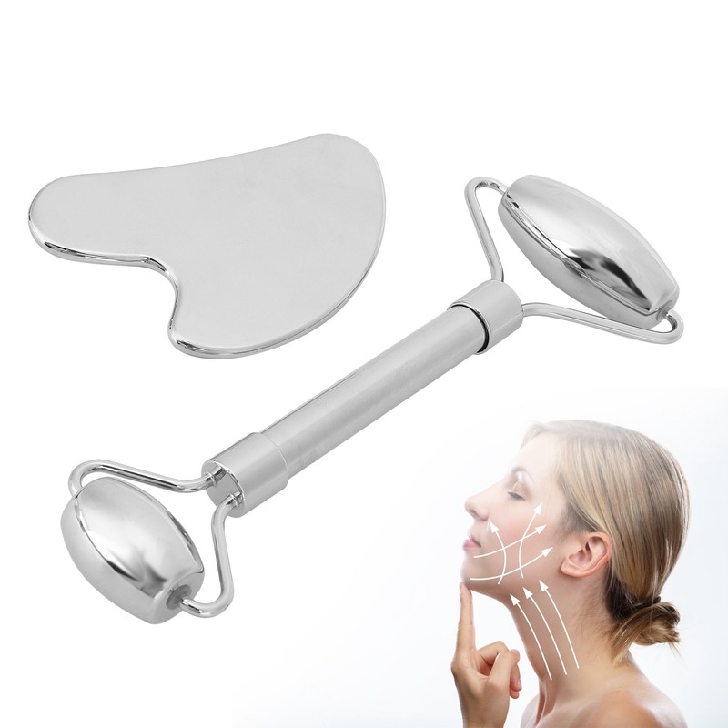 Stainless Steel Facial Roller Gua Sha Tool Face Skin Roller