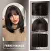 7JHH WIGS 20in Natural Black Long Straight Layered Bangs Wigs