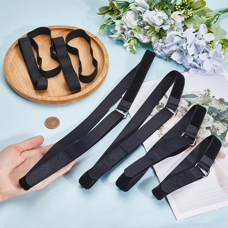 GORGECRAFT 8Pcs 4 Sizes Sectional Couch Straps Connectors Black Nylon