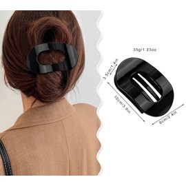 4 PCS Flat Hair Clips,Medium Round Strong Hold Hair Claw Clips for Thick Thin Hair Round Lay Down Flat Claw Clip No Slip Hair Barrettes Hair Accessories for Women Girls Hair Styling