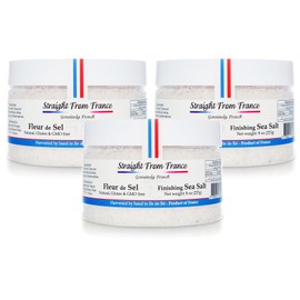 Straight from France French Fleur De Sel Finishing Sea Salt 8 Oz (Pack of 3)
