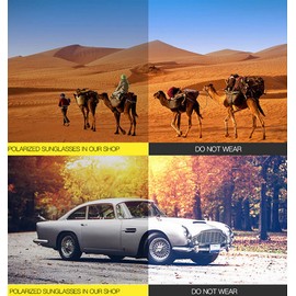 Polarized Sunglasses with Case, UV 400 Protection (Casual, Black B)