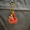 Popfizzy Teacher Keychain Accessories for Women, Rhinestone Red Apple Backpack