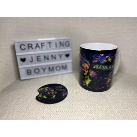 Unbranded Beetle Juice Ceramic Mug 11oz And Coaster
