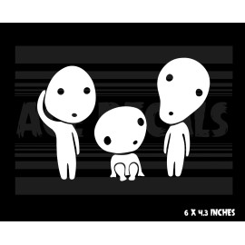 Princess Mononoke  -  Kodama - 3 pack - Ghibli - Anime - Vinyl decal sticker