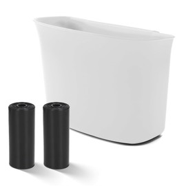 Gaodeding Car Trash Can - 1.4L Capacity, Car Small Storage Box - with 30 Trash Bags, for Car Front and Back Seats, Car Doors, etc., is a Must-Have Small Trash Can for Driving and Traveling (White)