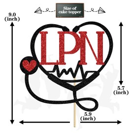 Mis Onederful Felicidades LPN - Decoración para tartas con licencia, práctica enfermera, escuela de enfermería, decoración de fiesta temática de graduación (negro y rojo)