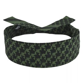 Zan Headgear Cooldanna Houndstooth Olive Water Activated Cooling Headband DC235