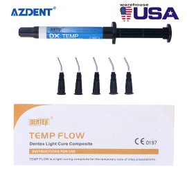 Dentex Dental Temporary Flow light Cure Filling Composite Material Resin 2.5g Blue