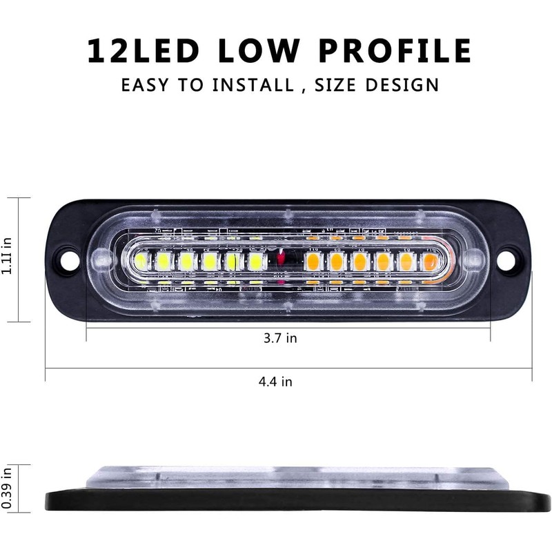 EASE2U E Led Warning Lights, 4pcs Emergency Warning Caution Hazard