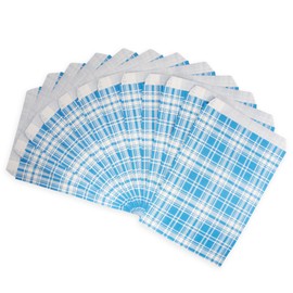 N'icePackaging 300 Bags of our Blue 6" x 9" Plaid Pattern Paper Gift Bags for Birthday, Party, Wedding, Holiday, Merchandise, Favors, Crafts, promotions, and more.