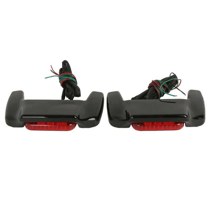 XMT-Moto Vivid Black Hard Saddlebag Lid LED Spoiler Kit Fit