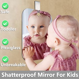 Shower Mirror Fogless for Shaving, (Larger 10 x 8 Inch) Shatterproof Anti Fog Shaving Mirrors Holder NO-Drilling, No Fog Free Waterproof, Small Wall Mounted Bathroom Accessories Hanging Camping Men