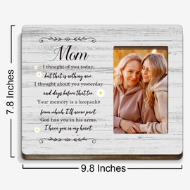 EWDMOUK Memory Gifts for Loss of Mother,Condolences Gifts,Memorial Gifts for Loss of Mom,Sympathy Gifts for Loss of Loved One,I Thought of You Today Mom Wood Picture Frame