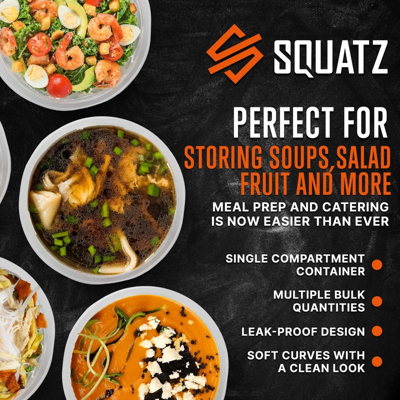SQUATZ BPA-Free 16 oz Food Storage Containers with Lids –