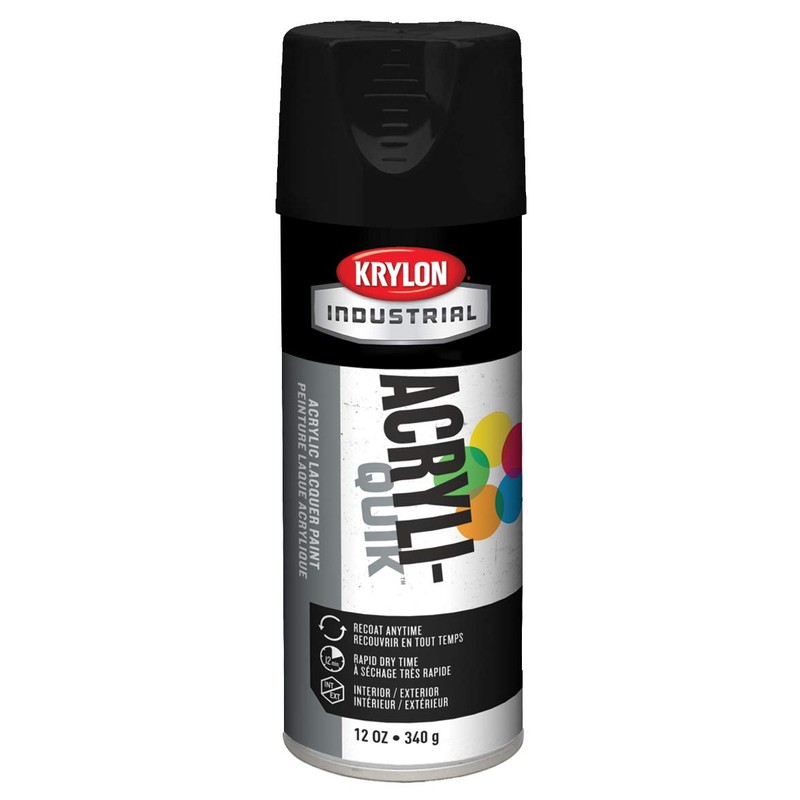 Krylon K01613A07 Acryli-Quik Lacquer Semi-Flat Black, 12 Ounce (Pack of