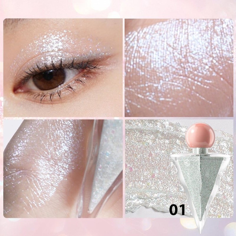 LiangNiShi Liquid Eye Shadow, Glitter, Tear Bag Makeup, Liquid Eye
