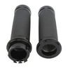 1 Pair 25mm Motocycle Handlebar Grips Black Comfortable Grasp Anodized