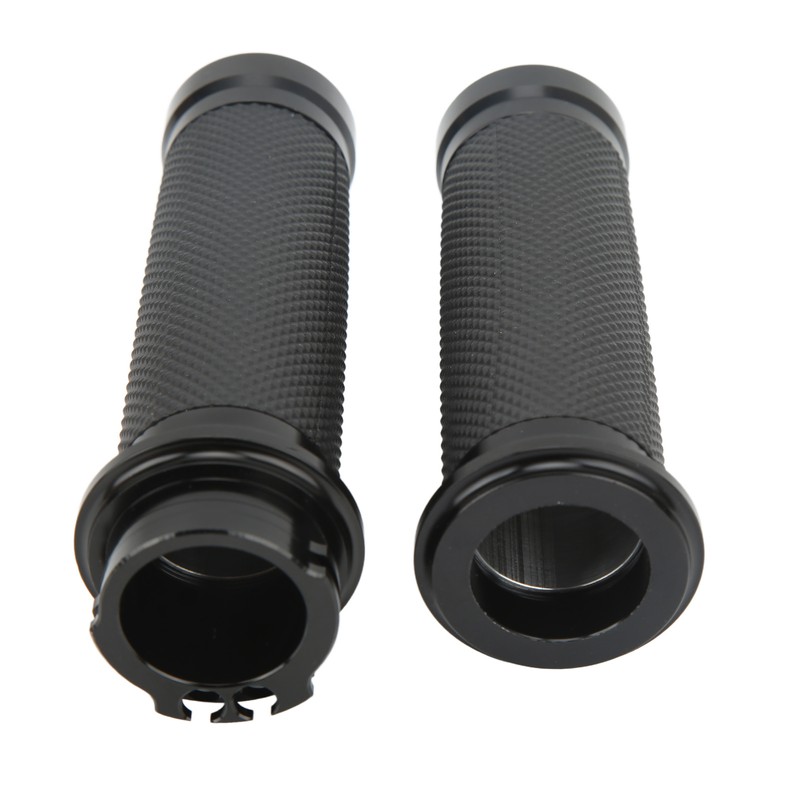 1 Pair 25mm Motocycle Handlebar Grips Black Comfortable Grasp Anodized