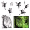 Hying Fairy Angel Trees Background Clear Stamps for Card Making,