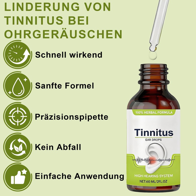 Tinnitus Ear Drops (60ml) - Gentle Formula to Support Ear