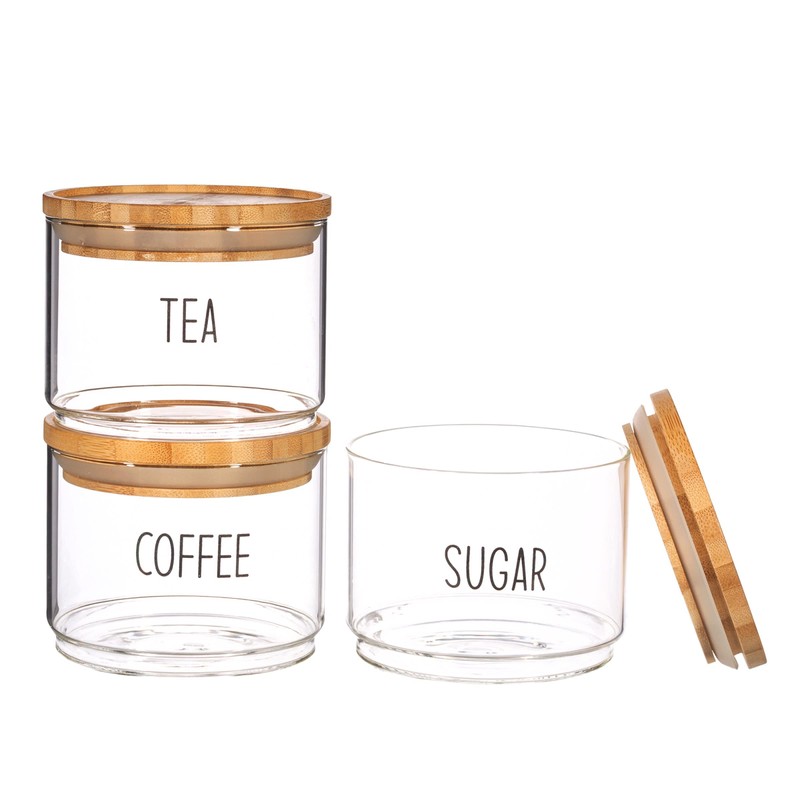 Sass & Belle Tea, Coffee, Sugar Stacking Jars - Set