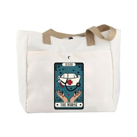 TOBGBE Funny Nurse Gifts Tarot Card The Nurse Tote Bag For Nurse Lovers Nurse Accessories For Work Nurse Appreciation Gifts (The Nurse TB CA)