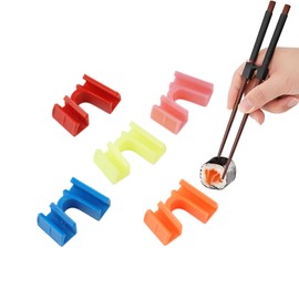 LVYKING 5 Pieces Reusable Chopstick Helper, Training Chopsticks Hinges Connector, Practicing Chopsticks Helper for Adults, Beginner, Trainers (Multicolor)
